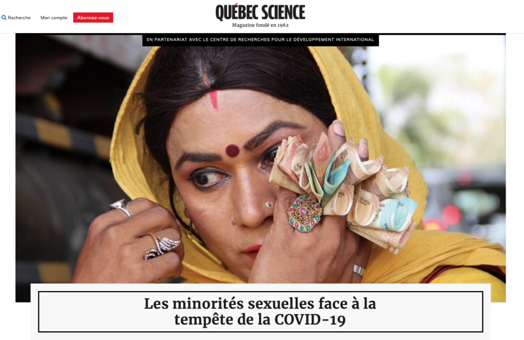 Screen shoot of Quebec Science online article