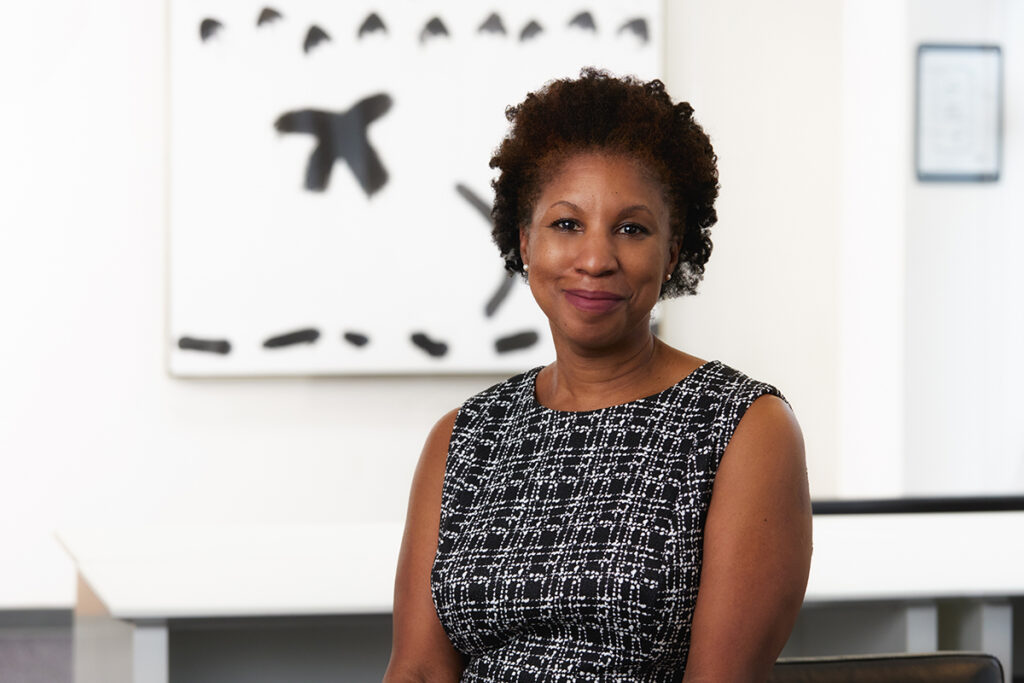 Photo of Professor Charmaine Williams in 7th floor lounge of FIFSW building, by Harry Choi