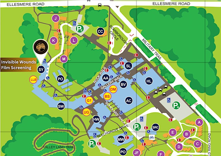 Map of UTSC Scarborough campus