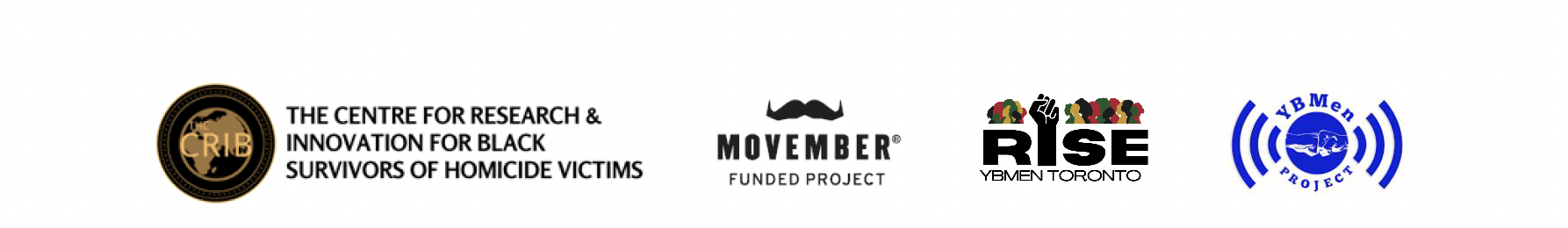 4 logos: The CRIB, Movember, RISE Yemen Toronto, YBMen Project