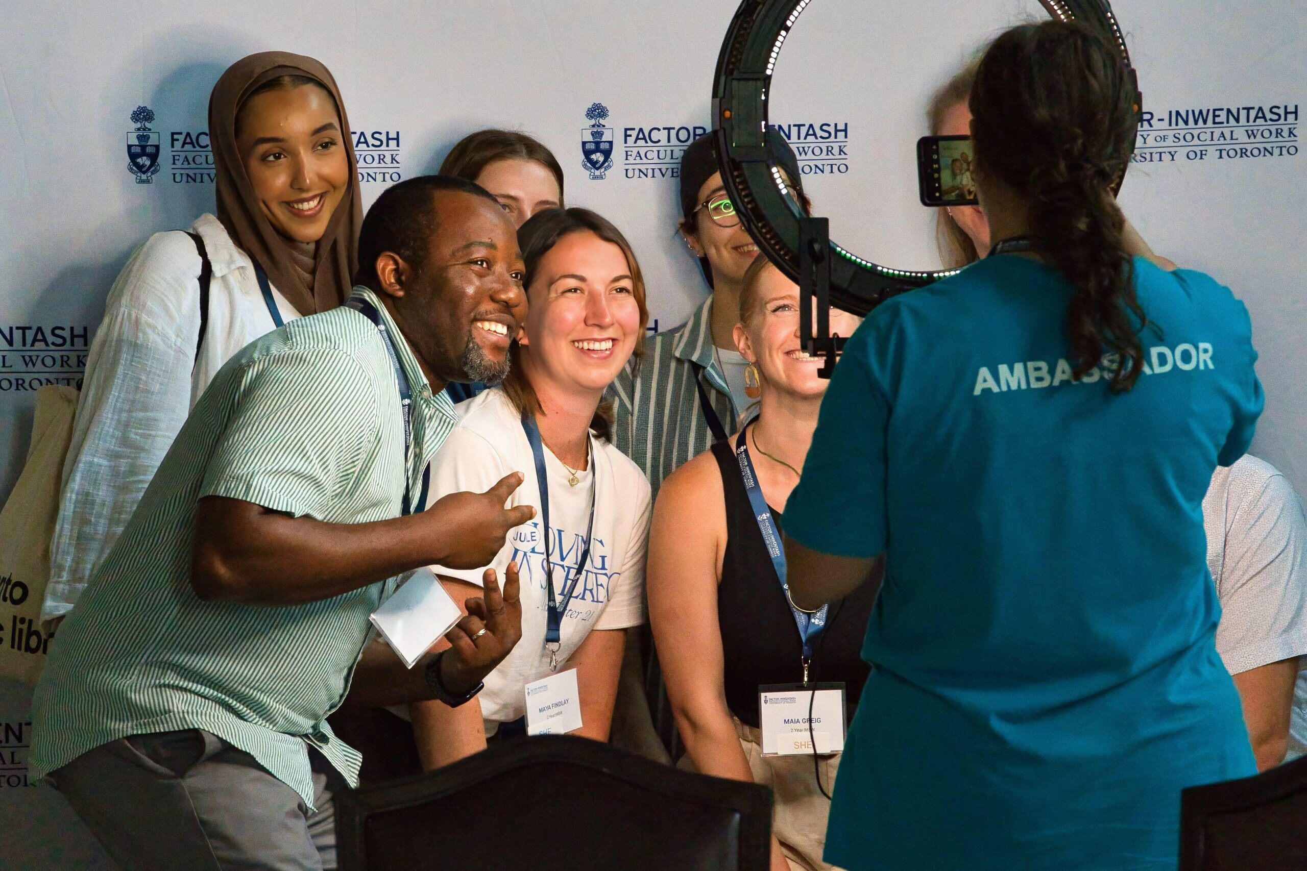 Group of new social work students gather for a photo
