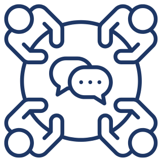 icon of people in conversation around a table